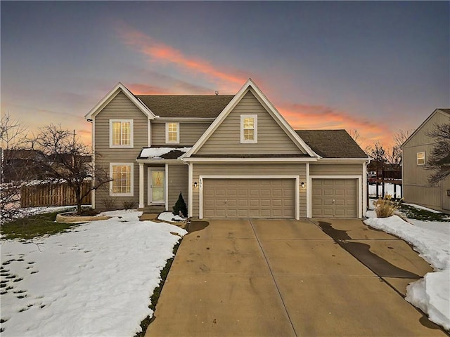 view of property with a garage