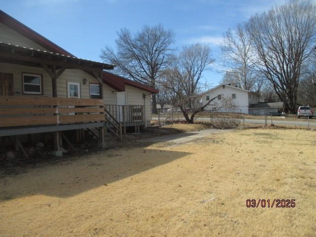 view of yard with a deck