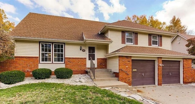 split level home with a garage