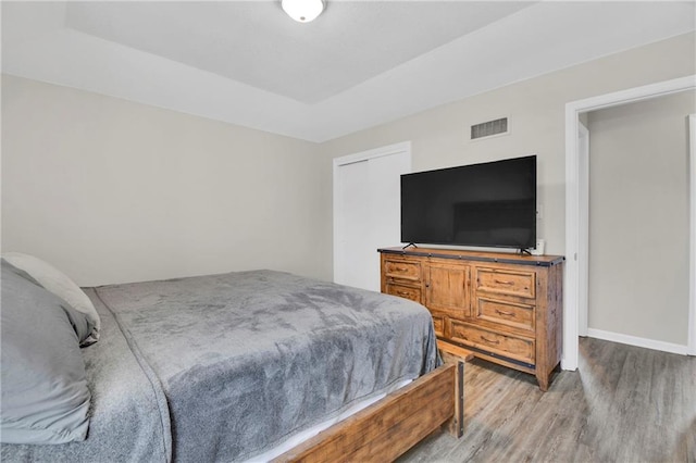 bedroom featuring light hardwood / wood-style floors