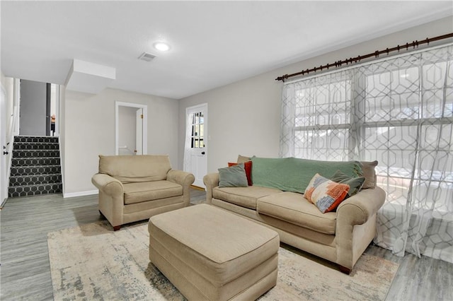 living room featuring hardwood / wood-style flooring