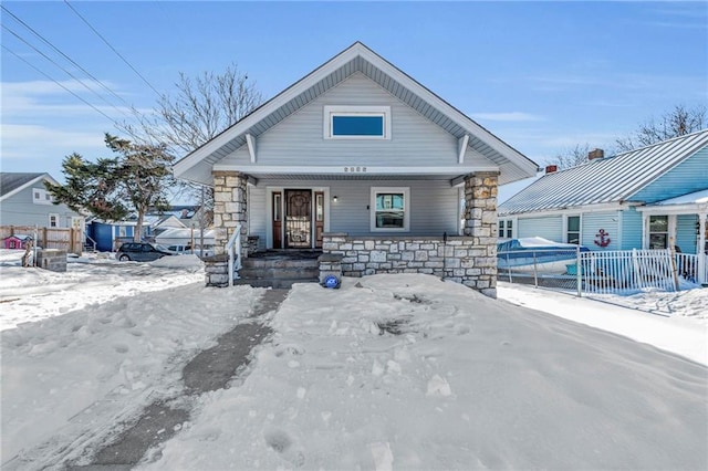 bungalow with covered porch