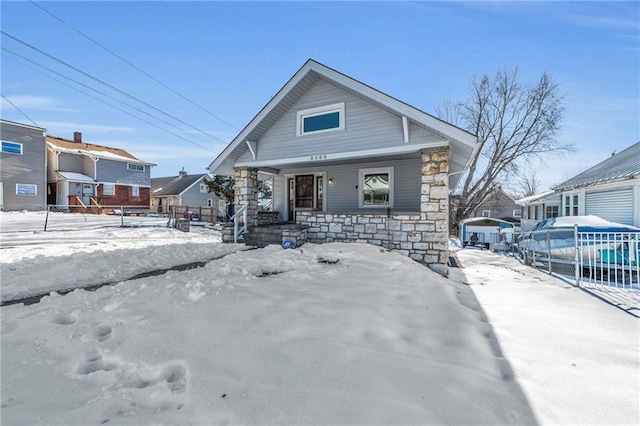 view of front of home featuring a porch