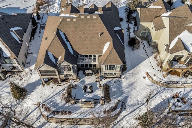 view of snowy aerial view