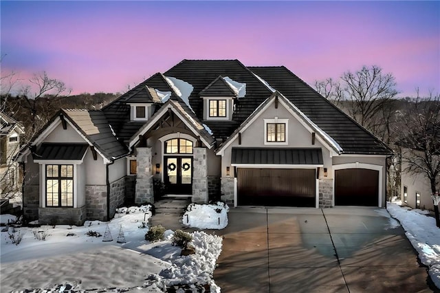 view of front of home featuring a garage