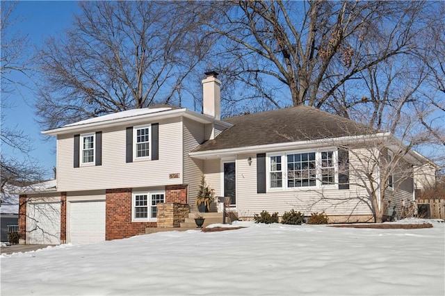 split level home with a garage