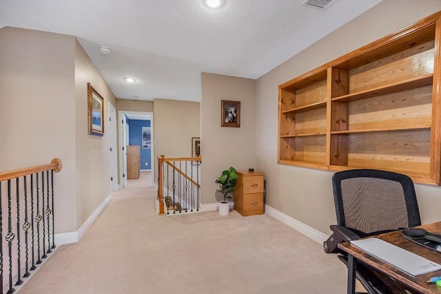 office with light colored carpet