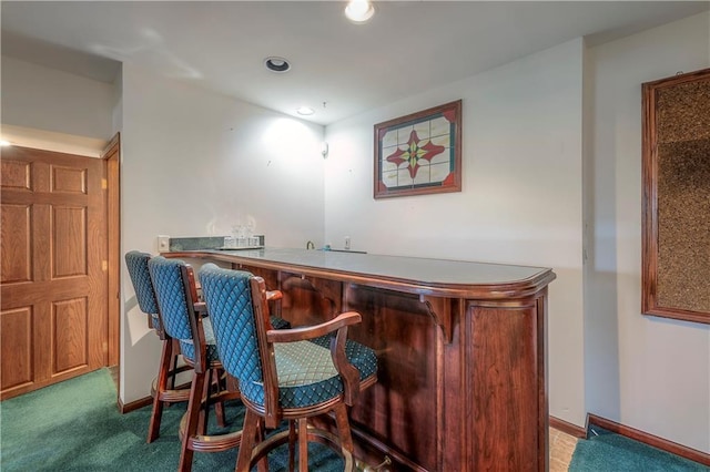 bar with light colored carpet