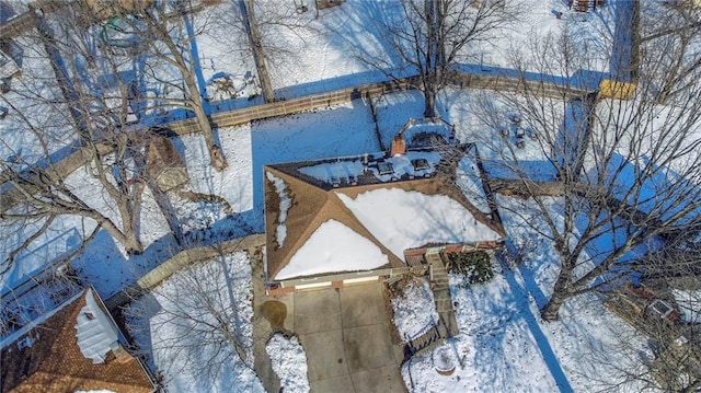 view of snowy aerial view