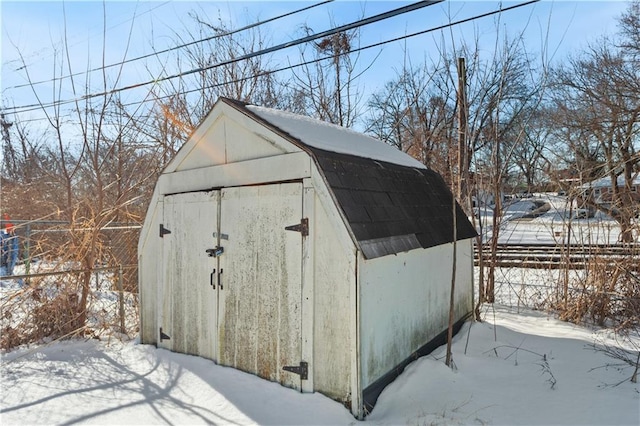 view of snow covered structure