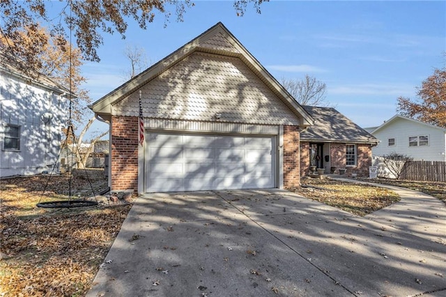 front facade with a garage