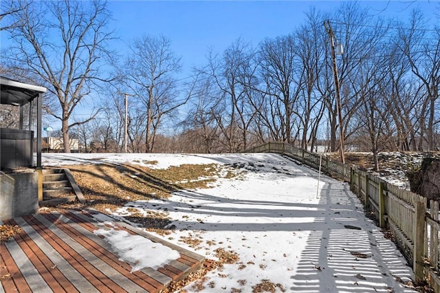 view of snowy yard