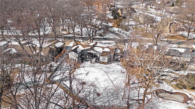 view of snowy aerial view