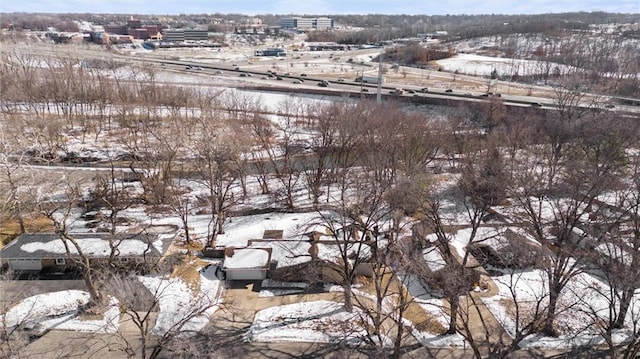 view of snowy aerial view