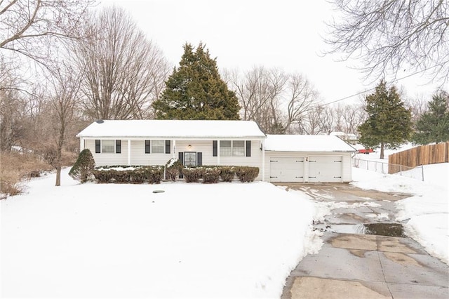 view of front of home with a garage