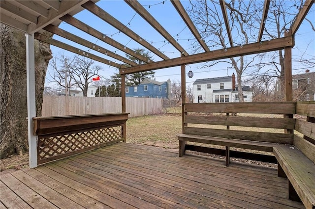 wooden terrace with a pergola