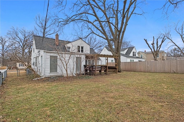 view of yard featuring a deck