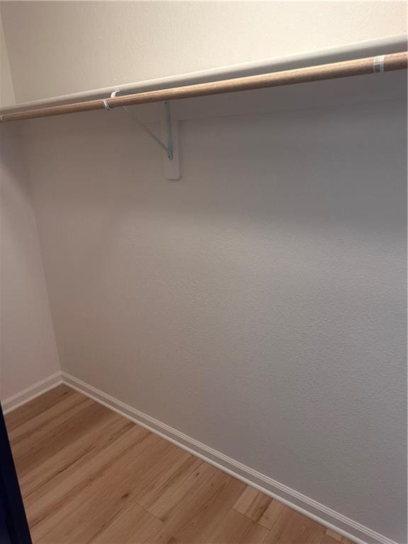 spacious closet featuring light hardwood / wood-style flooring