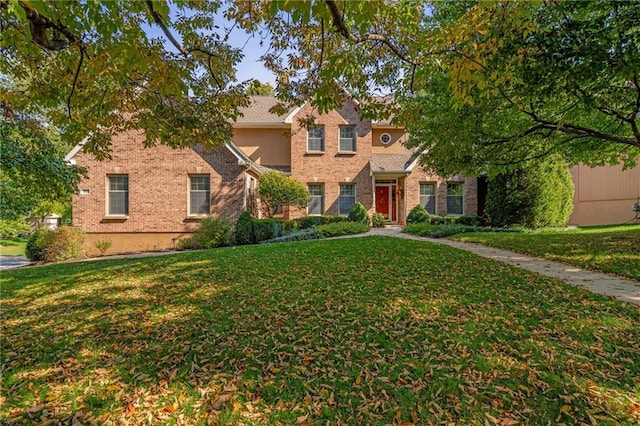 view of front facade with a front yard