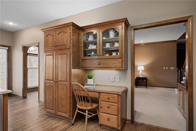 office featuring light hardwood / wood-style floors