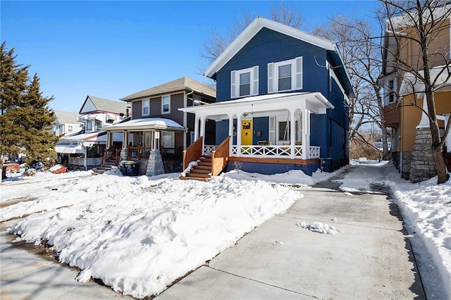 view of front of property with covered porch