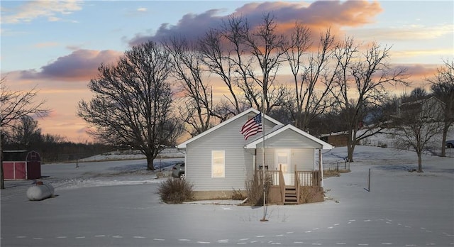 view of snow covered structure