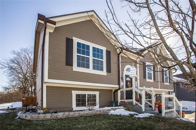 view of split foyer home