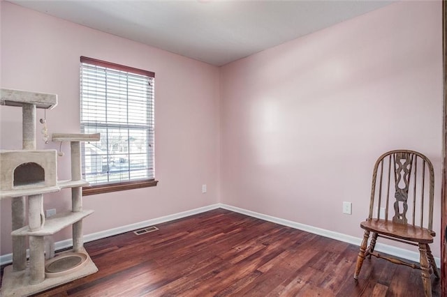 interior space with dark hardwood / wood-style flooring