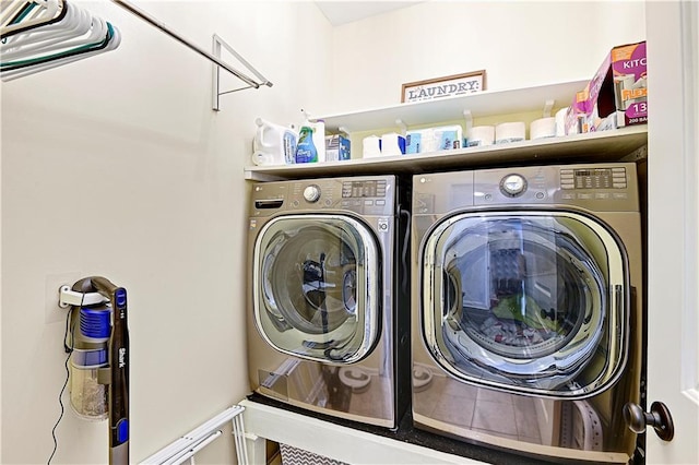 laundry area featuring washer and dryer