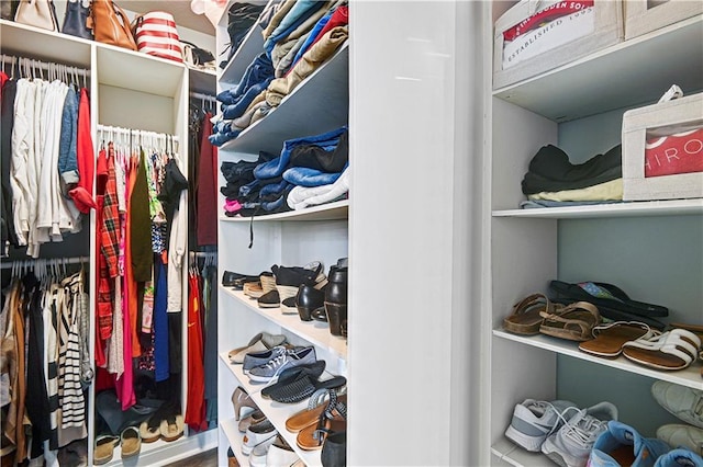 view of walk in closet