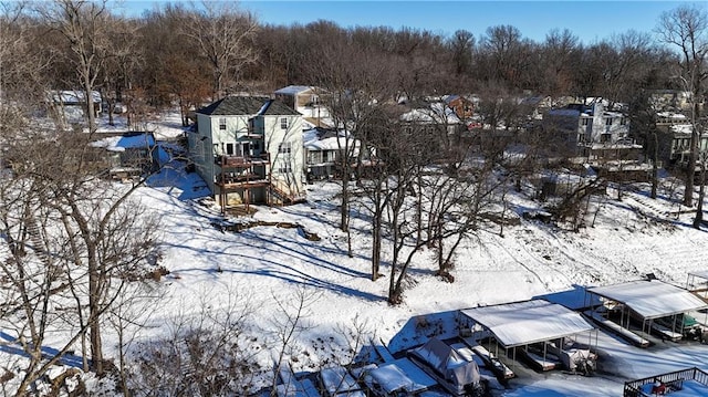 view of snowy aerial view