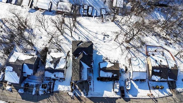 view of snowy aerial view