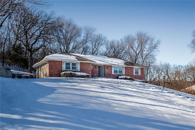 view of single story home