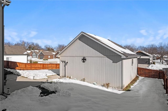 view of snow covered exterior