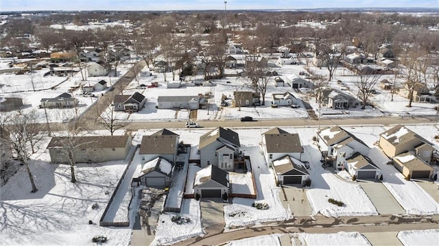 view of snowy aerial view