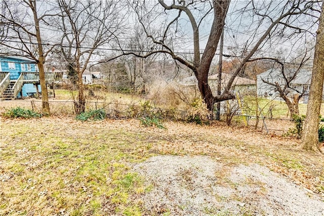 view of yard with a deck