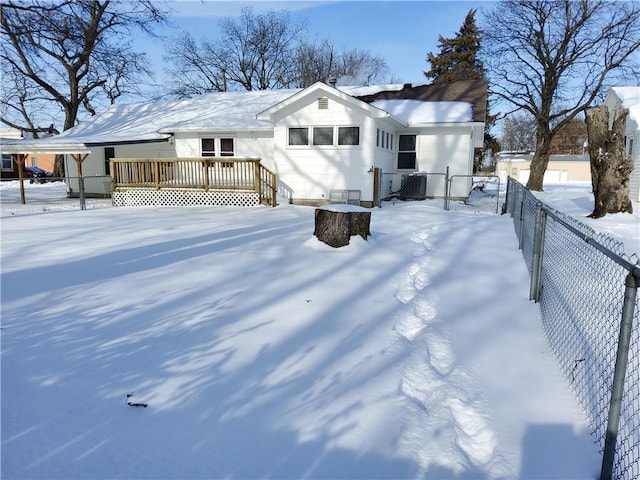 view of front of property featuring central air condition unit