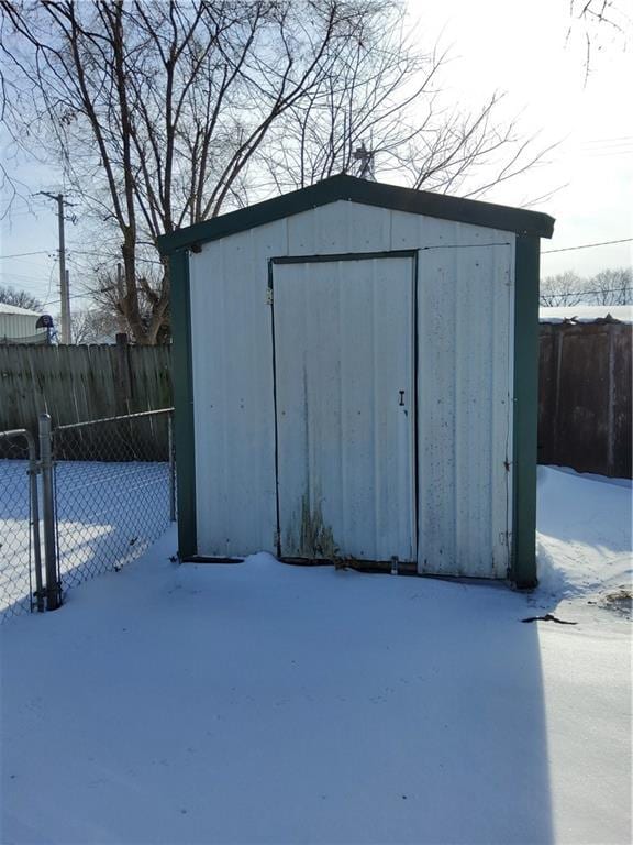 view of snow covered structure