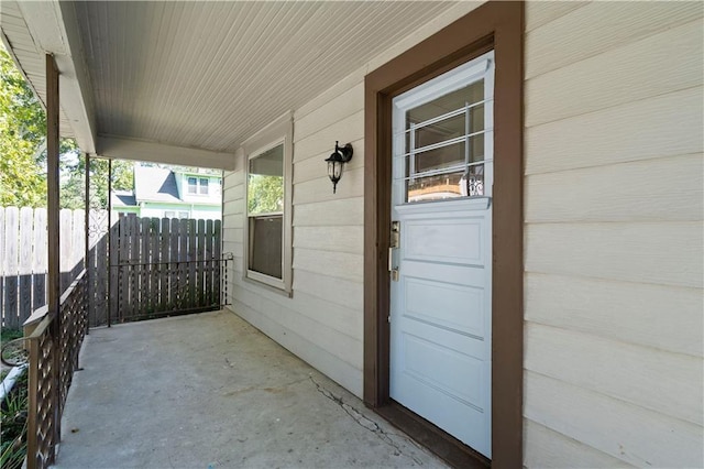 view of patio featuring a porch