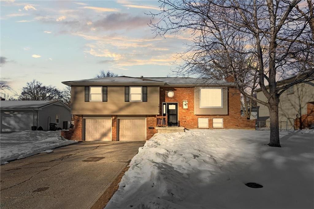 bi-level home with a garage