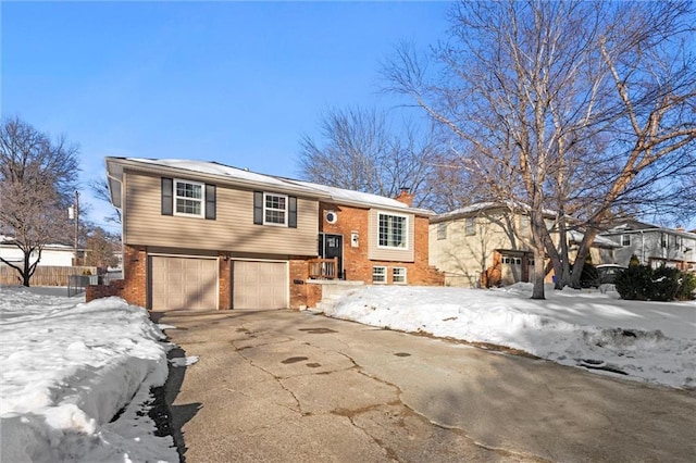 bi-level home with a garage