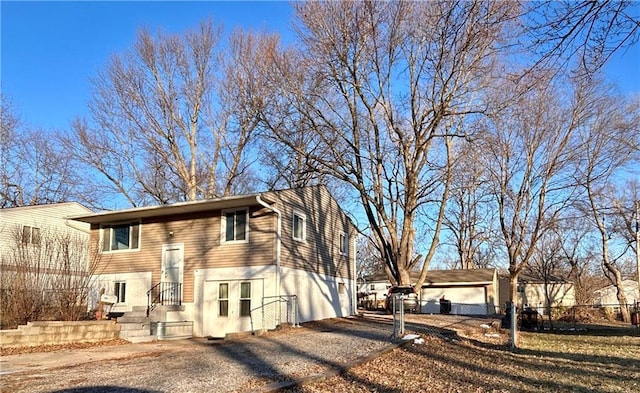 view of front of house with a garage