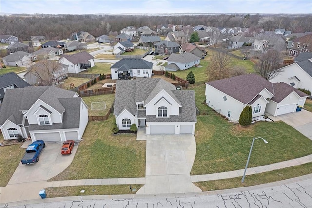 aerial view featuring a residential view