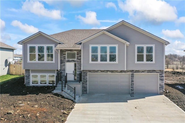 split foyer home with a garage