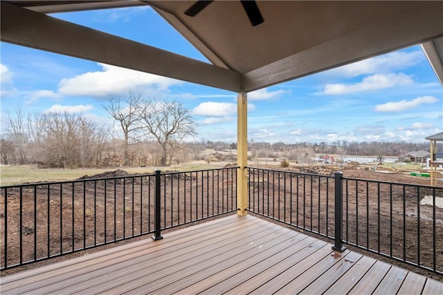 deck featuring ceiling fan