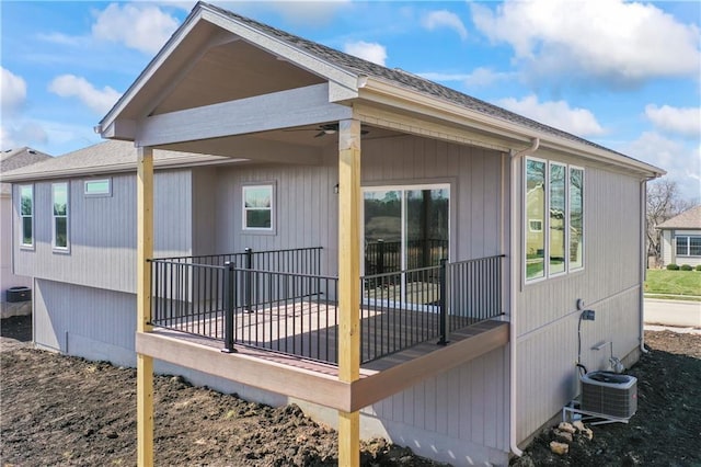 view of home's exterior with central air condition unit