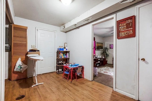 misc room with light wood-type flooring