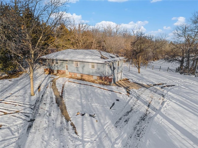 view of snowy yard