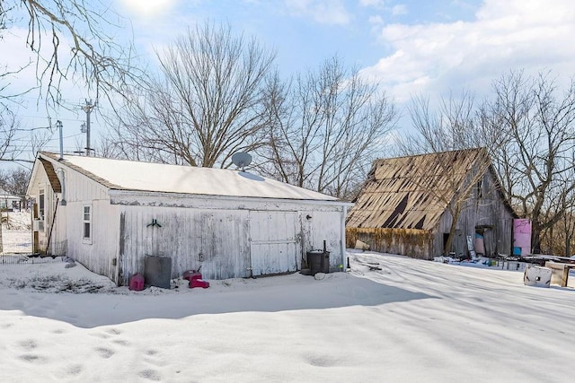 view of snow covered structure