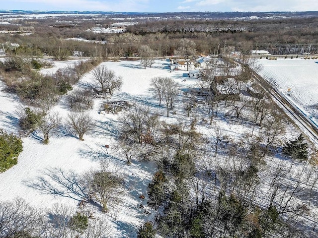 view of snowy aerial view